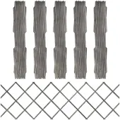 vidaXL Hekwerken, 5 stuks, grijs, massief grenenhout, 180x60 cm