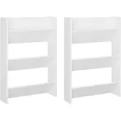 vidaXL Wandschoenenkasten 2 st 60x18x90 cm spaanplaat wit
