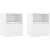 vidaXL Nachtkastjes 2 st 40x40x50 cm bewerkt hout wit