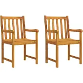 vidaXL Tuinstoelen 2 pcs Naturel Massief Acaciahout