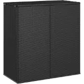 vidaXL Tuinbox 100x49x103,5 cm polyetheen rattan zwart