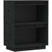 vidaXL Wandkast 60x34x75 cm massief grenenhout zwart