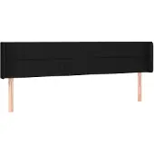 vidaXL Hoofdbord met randen 183x16x78/88 cm stof zwart