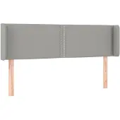 vidaXL Hoofdbord met randen 147x16x78/88 cm stof lichtgrijs