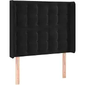vidaXL Hoofdbord met randen 103x16x118/128 cm fluweel zwart
