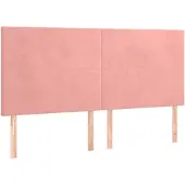 vidaXL Hoofdbord roze 180x5x118/128 cm fluweel