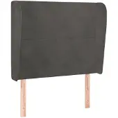 vidaXL Hoofdbord met randen 93x23x118/128 cm fluweel donkergrijs