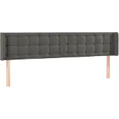 vidaXL Hoofdbord met randen 203x16x78/88 cm fluweel donkergrijs