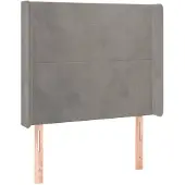 vidaXL Hoofdbord met randen 83x16x118/128 cm fluweel lichtgrijs