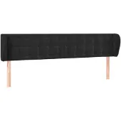 vidaXL Hoofdbord met randen 163x23x78/88 cm fluweel zwart