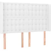vidaXL Hoofdbord met randen 147x16x118/128 cm kunstleer wit