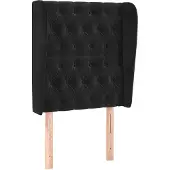 vidaXL Hoofdbord met randen 83x23x118/128 cm fluweel zwart