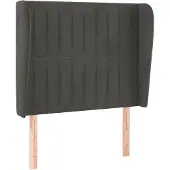 vidaXL Hoofdbord met randen 93x23x118/128 cm fluweel donkergrijs
