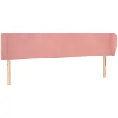 vidaXL Hoofdbord met randen 183x23x78/88 cm fluweel roze