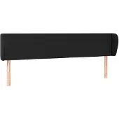 vidaXL Hoofdbord met randen 203x23x78/88 cm kunstleer zwart