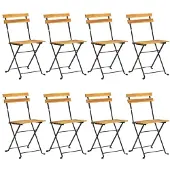 vidaXL Tuinstoelen inklapbaar 8 st staal en massief acaciahout
