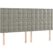 vidaXL Hoofdbord lichtgrijs 160x5x118/128 cm fluweel
