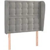 vidaXL Hoofdbord met randen 93x23x118/128 cm fluweel lichtgrijs