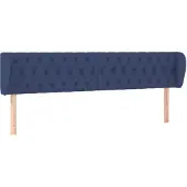 vidaXL Hoofdbord met randen 183x23x78/88 cm stof blauw