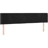 vidaXL Hoofdbord met randen 183x16x78/88 cm fluweel zwart