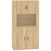 vidaXL Hoge kast bewerkt hout sonoma eikenkleurig