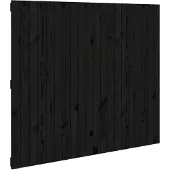 vidaXL Wandhoofdbord 127,5x3x110 cm massief grenenhout zwart