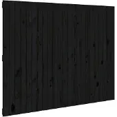 vidaXL Wandhoofdbord 146,5x3x110 cm massief grenenhout zwart