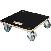 Nature - Planttrolley met wieltjes - H12,5 x 38 x 38cm - Hout - Zwart