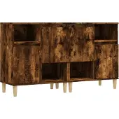 vidaXL Dressoirs 2 st 60x35x70 cm bewerkt hout gerookt eikenkleurig