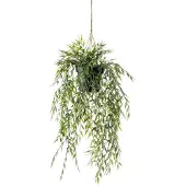 Emerald Groene bamboe kunstplant - 50 cm - in hangende pot - Kunstplanten/nepplanten - Kunstplanten