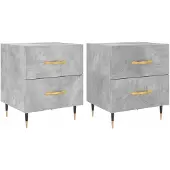 vidaXL Nachtkastjes 2 st 40x35x47,5 cm bewerkt hout betongrijs