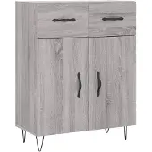 vidaXL Dressoir 69,5x34x90 cm bewerkt hout grijs sonoma eikenkleurig
