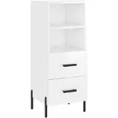 vidaXL Dressoir 34,5x34x90 cm bewerkt hout hoogglans wit