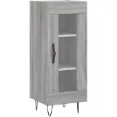 vidaXL Dressoir 34,5x34x90 cm bewerkt hout grijs sonoma eikenkleurig