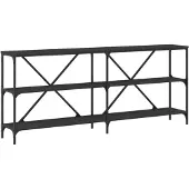 vidaXL Wandtafel 180x30x75 cm bewerkt hout en ijzer zwart