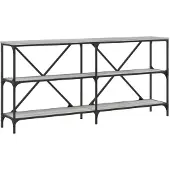 vidaXL Wandtafel 160x30x75 cm bewerkt hout en ijzer grijs sonoma eiken