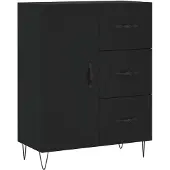 vidaXL Dressoir 69,5x34x90 cm bewerkt hout zwart