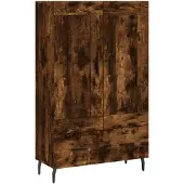 vidaXL Hoge kast 69,5x31x115 cm bewerkt hout gerookt eikenkleurig