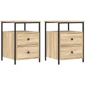 vidaXL Nachtkastjes 2 st 44x45x60 cm sonoma eikenkleurig
