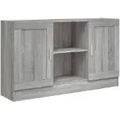 vidaXL Dressoir 120x30,5x70 cm bewerkt hout grijs sonoma eikenkleurig