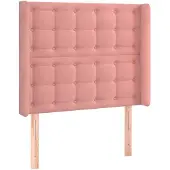vidaXL Hoofdbord met randen 103x16x118/128 cm fluweel roze