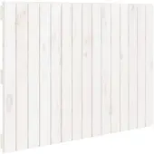 vidaXL Wandhoofdbord 95,5x3x60 cm massief grenenhout wit