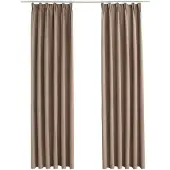 vidaXL Gordijnen verduisterend met haken 2 st 140x175 cm taupe
