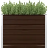 vidaXL Plantenbak verhoogd 100x100x77 cm gegalvaniseerd staal bruin