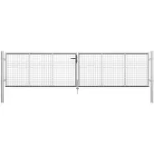 vidaXL Tuinpoort gegalvaniseerd staal 400x75 cm zilver