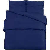 vidaXL Beddengoedset, marineblauw, 260x240 cm, lichtgewicht microvezel