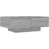 vidaXL Salontafel 90x60x31 cm bewerkt hout grijs sonoma eikenkleurig