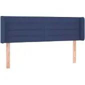 vidaXL Hoofdbord met randen 147x16x78/88 cm stof blauw