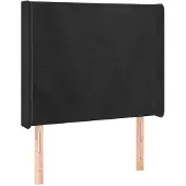 vidaXL Hoofdbord met randen 103x16x118/128 cm fluweel zwart