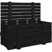 vidaXL Opbergbox 91x40,5x42 cm massief grenenhout zwart